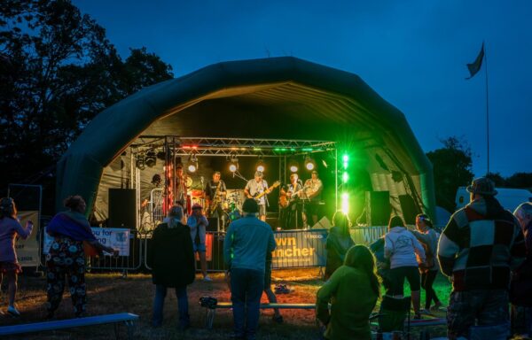 Inflatable Stage Cover, Deck, PA System & Lights